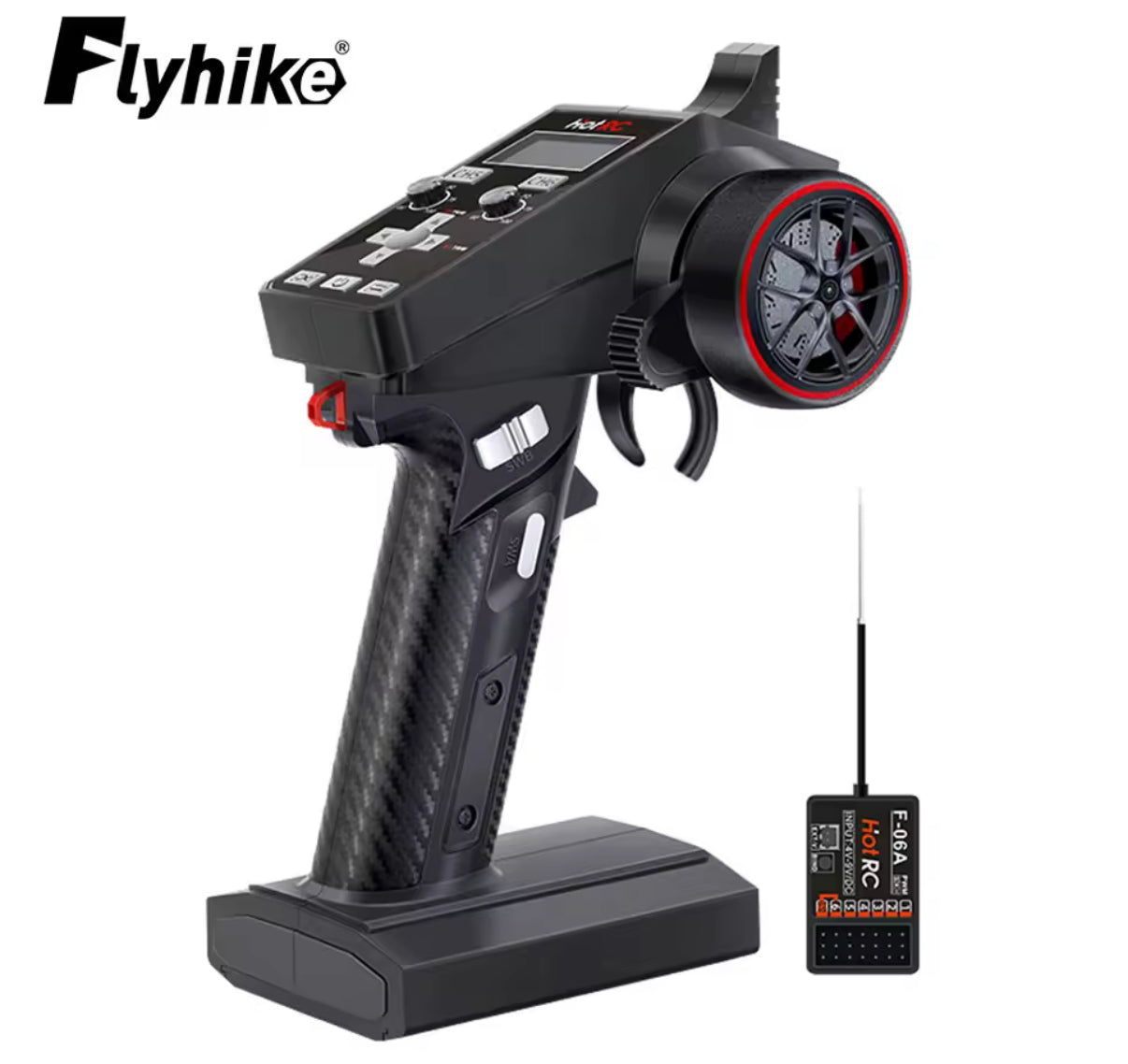 Control y receptor de 6 canales con pantalla digital para RC