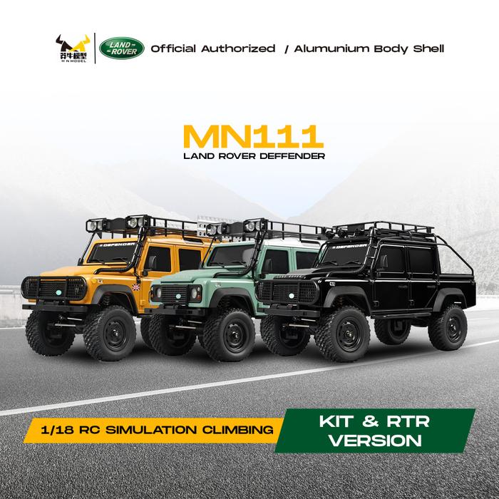 MN Land Rover Defender Escala 1/18 4x4 Crawler con carrocería metálica Yellow