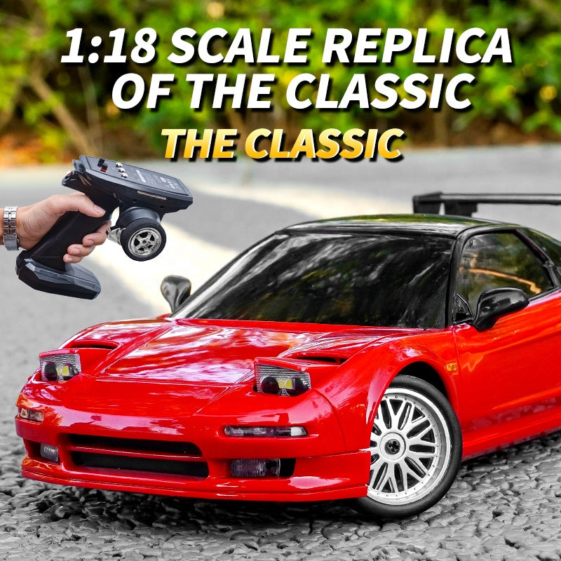 LDRC NSX escala 1/18 RC Drift Car RWD con ESP y Luces LED Gray