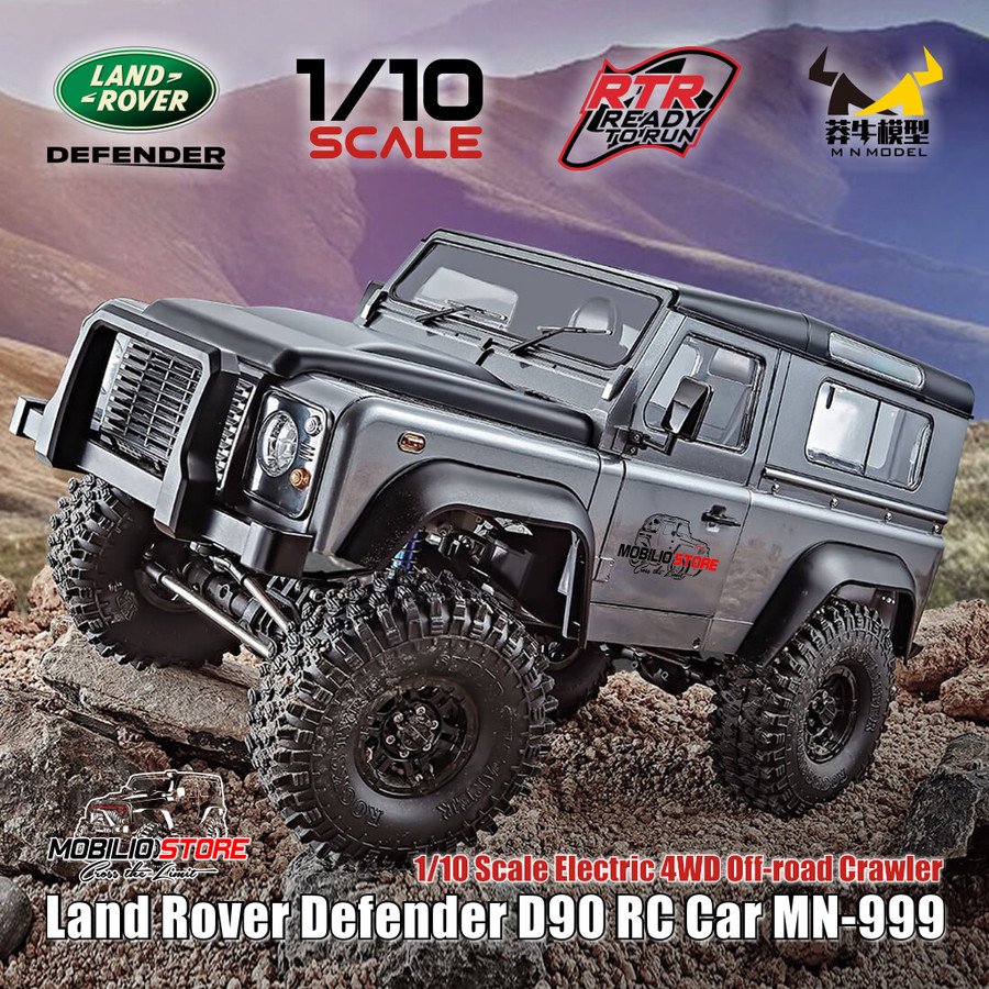 MN Land Rover Defender escala 1/10 4x4 crawler Plomo