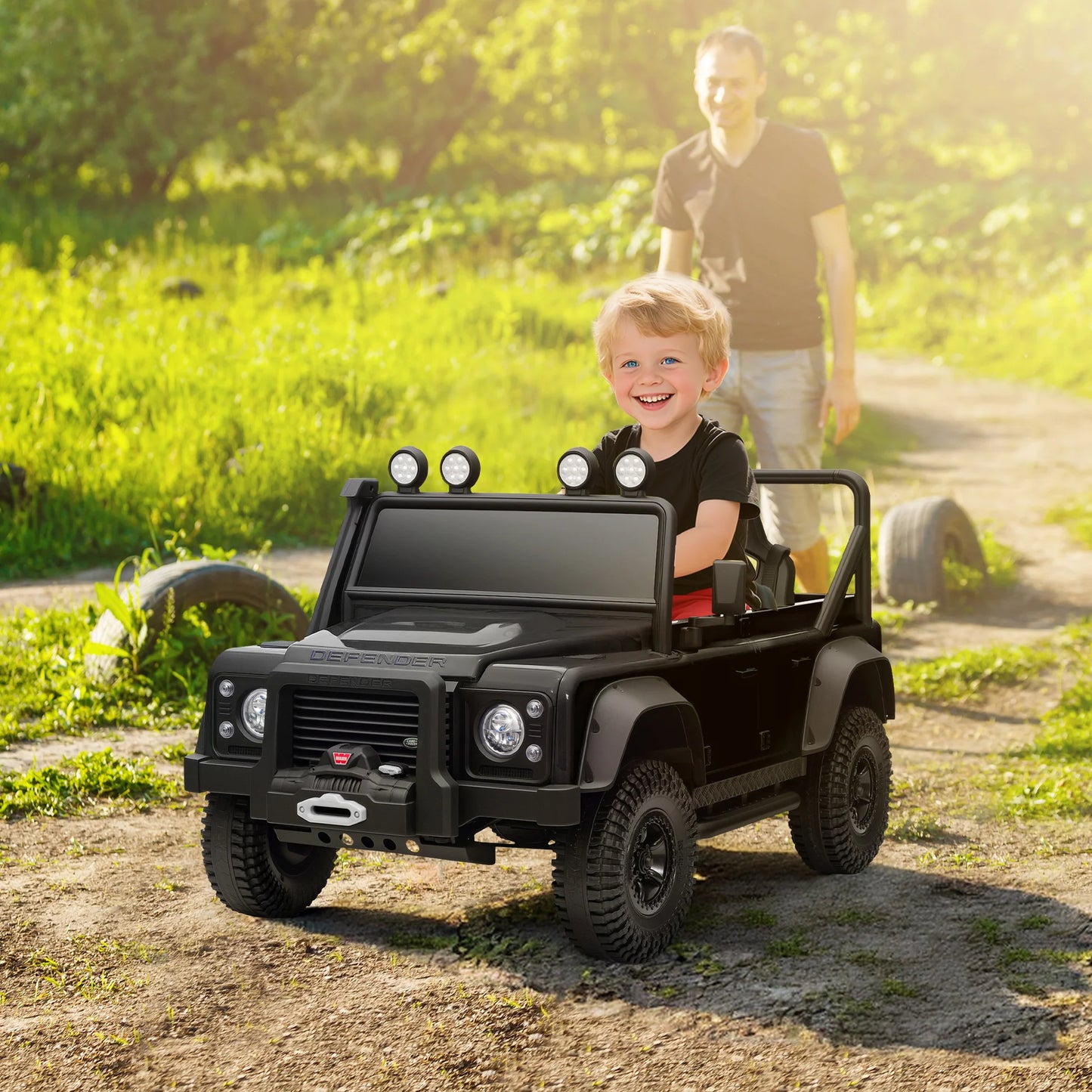 Land Rover Defender eléctrico para niño Black