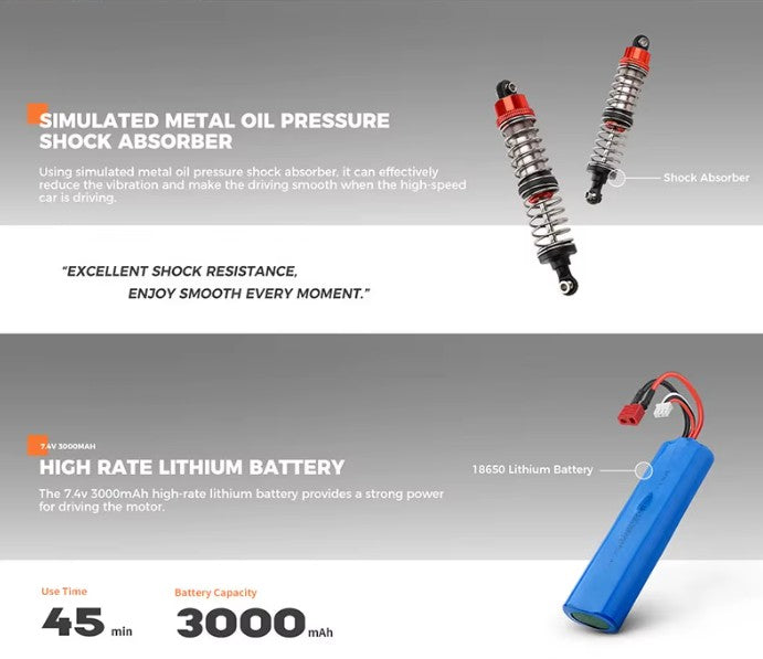 WL Toys Ford Bronco escala 1/10 4x4 crawler Rojo con wincha funcional