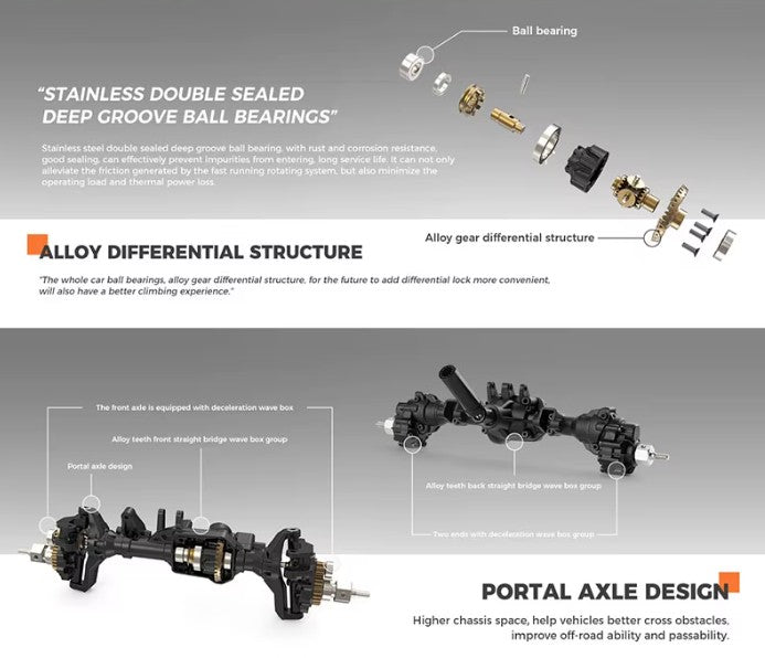 WL Toys Ford Bronco escala 1/10 4x4 crawler Rojo con wincha funcional