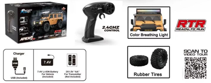 HB Land Rover Defender escala 1/16 4x4 Crawler Orange