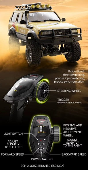 JXC Toyota Land Cruiser LC80 4Runner escala 1/12 4x4 Crawler Gray