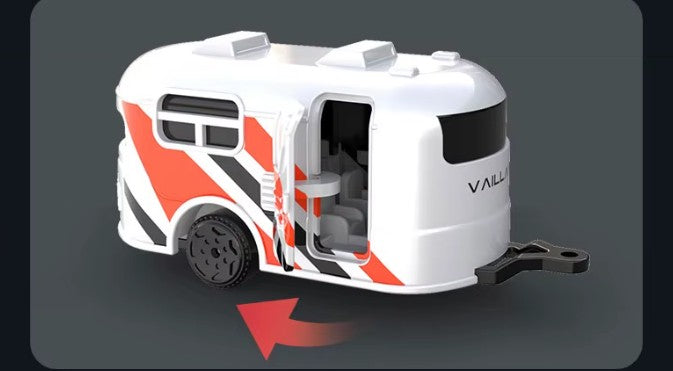 TRASPED Micro Land Rover de aluminio escala 1/64 RC con Remolque Blue