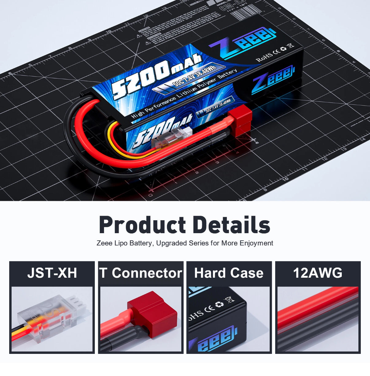 Bateria Lipo 2S 7.4V 5200mha Conector T