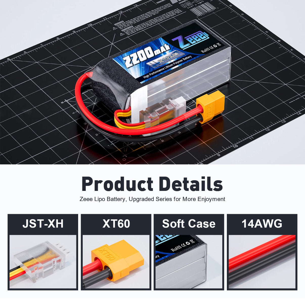 Bateria Lipo 3S 11.1V Short 2200mha XT60