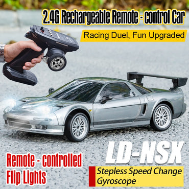 LDRC NSX escala 1/18 RC Drift Car RWD con ESP y Luces LED Gray