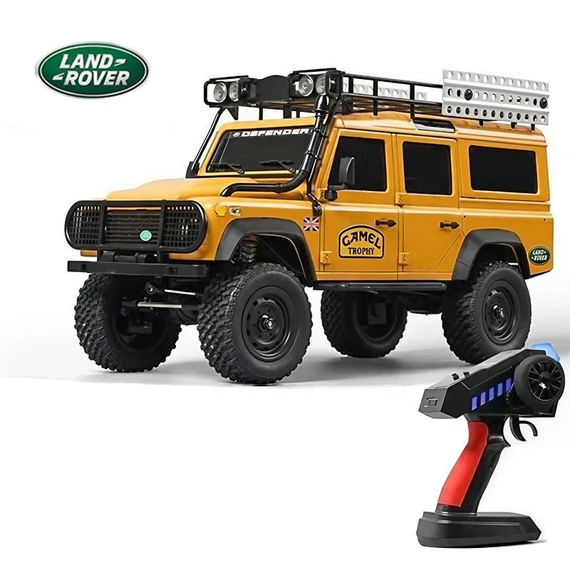 MN Land Rover Defender Escala 1/18 4x4 Crawler con carrocería metálica Yellow