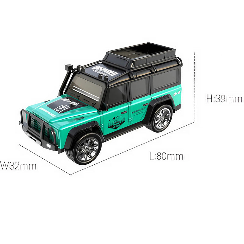 TRASPED Micro Land Rover de aluminio escala 1/64 RC con Remolque Blue