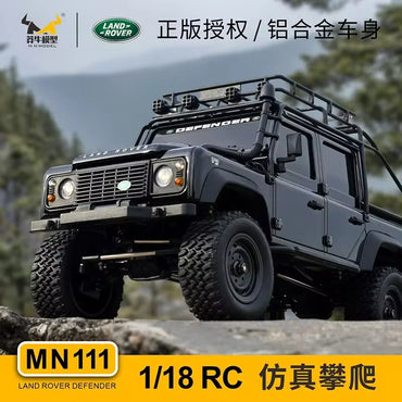 MN Land Rover Defender Escala 1/18 4x4 Crawler con carrocería metálica Black