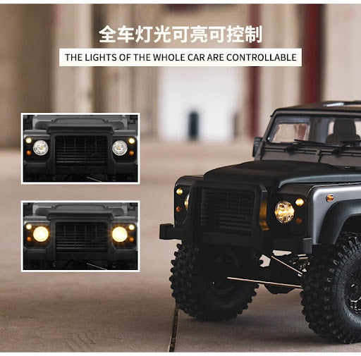 MN Land Rover Defender escala 1/10 4x4 crawler Plomo